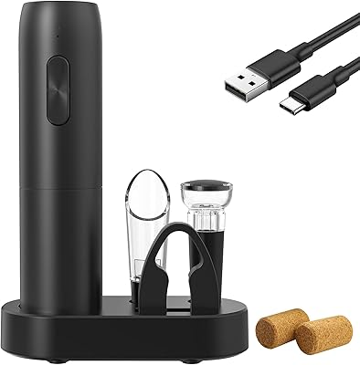 Rechargeable Electric Bouteille Exopla Rechargeable Bouteille with load station, Capper and vacuum seals, portable automatic wine bottle opener for wine lovers, house, party, wedding.. DIAYTAR NIGERIA brings the market to your fingertips with affordable prices and swift delivery services.