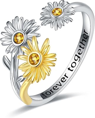 Sterling 925 silver Marguerite Ring, Adjustable cubic zirconia, comfortable adjustment, stackable ring with single flowers, grandmother, mother and daughter, gift jewelry, Sterling 925 silver.. From household needs to gadgets, DIAYTAR Nigeria has it all.