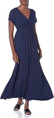Amazon essentials long dress for women (available in large size), navy blue, s.. DIAYTAR NIGERIA delivers what matters - quality, affordability, and prompt nationwide shipping.