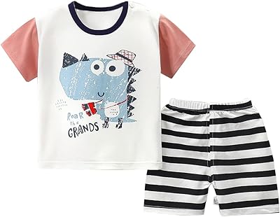 Ryox summer clothing set consisting of a blouse and shorts for young boys, a short -sleeved shirt and cotton shorts.. DIAYTAR NIGERIA: Where shopping meets satisfaction with affordable prices and reliable 5-8 day shipping.