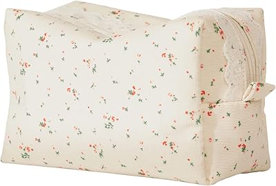 Ajanmi makeup bag for women with floral design with zipper, aesthetic makeup kits with fabric lining, pretty travelers' makeup kits for handbag, small flowers, flirtatious.. Navigate through thousands of products at pocket-friendly prices with DIAYTAR NIGERIA's easy-to-use platform.