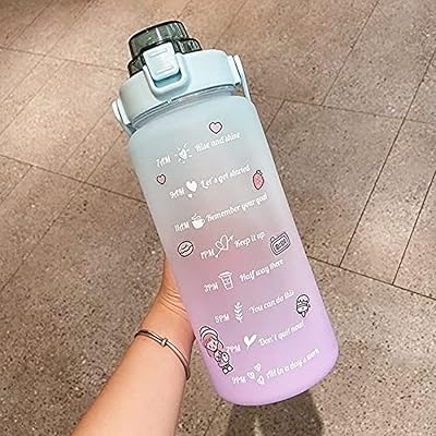 Large bottle of 2 l HSWY motivation water with time marker and straw, waterproof water lickless, guarantees that you drink enough water daily for fitness, the gym and outdoor sports.. Your ideal shopping partner, DIAYTAR NIGERIA offers extensive variety with reliable nationwide shipping.