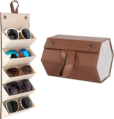 Beauty 5 locations for sunglasses, travel organizer for sunglasses, protective case for glasses (brown).. Save time and money with DIAYTAR Nigeria’s online store.