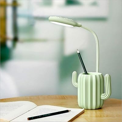 Julitong Table Lamp LED Cactus Stylo Porte Multifunctional Lamp rechargeable by USB for student eyes (without AC adapter) Chamber lamps (Color: Green).. DIAYTAR NIGERIA delivers happiness in 5-8 days with our affordable and diverse product range.