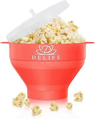 Healthy popcorn bowl for BPA-free microwave with handles and lids-Foldable Silicone Foldable popcorn machine-Dishwasher (red).. Shop electronics, clothes, and everything in between on DIAYTAR Nigeria.