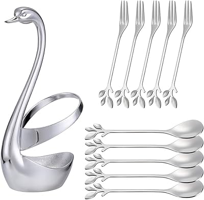 Set of creative stainless steel cutlery Anso Silver Support.. The best online shopping experience in Nigeria — DIAYTAR delivers it all.