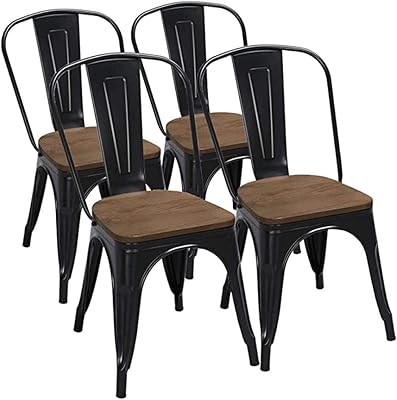 Lanny Tolix Classic Iron Dining Room Chair With Wooden Coating/Wooden Stool Elegant Dining Room Bistro Coffee Ensemble 4.. DIAYTAR NIGERIA: Your trusted marketplace that combines variety, affordability and reliable shipping.