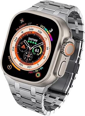 Dado watch bracelet in stainless steel compatible with Apple Watch 8 Ultra 49 mm and Apple Watch 8 | 7 | 6 | 5 45/44/42 mm.. Enjoy the simplicity of shopping with DIAYTAR NIGERIA, offering vast choices delivered in just 5-8 days.