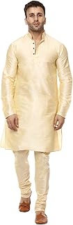 Kurta in silk with united Chinese collar for men with pajamas.. Experience the convenience of boundless shopping with DIAYTAR NIGERIA's affordable platform and quick shipping.