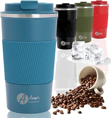 Insotherme travel cup amashtm 510 ml with rubber handle for hot and cold drinks - dark blue.. DIAYTAR NIGERIA: Your affordable shopping destination with thousands of products delivered in days.
