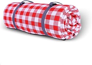 Large spring camping picnic carpet 5 mm thick, portable beach in tpu waterproof for baby garden picnics (200 cm x 200 cm, red and white mesh).. Your shopping journey simplified with DIAYTAR NIGERIA's vast selection and budget-friendly shipping.