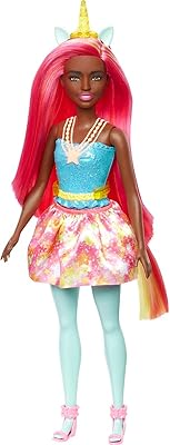 Barbie Dreamtopia unicorn doll (pink and yellow hair) with headband skirt.. DIAYTAR NIGERIA: Bringing quality products to your doorstep at prices that won't break the bank.