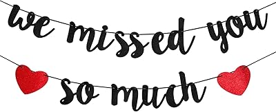 Welcome decoration at home "You missed us so much" banner, Bienvenue de Famille Noir with glitter, party supplies, backward decoration of the military army.. Order now, relax later — DIAYTAR Nigeria ships in 5 to 8 days.