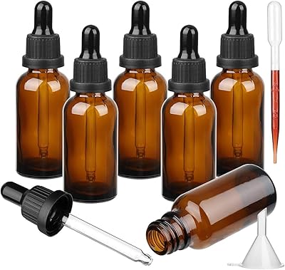 Amber bottle with glass pipettes, 6 bottles rechargeable droppings of 30 ml/10 ml for mixtures of essential oils and aromatherapy.. DIAYTAR NIGERIA makes online shopping accessible to all with budget-friendly prices and reliable delivery.