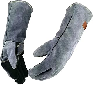 WZQH 16 ", 1600 ° C, Forged leather welding gloves, heat/fire-resistant, barbecue gloves, oven, grilling, stove, mig, cooking, oven, stove, maneuver, animal handling... With DIAYTAR Nigeria, shopping online is easy, affordable, and fast.