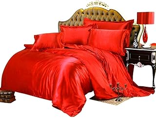 Canak bedding - 7 -room bed sets in soft silk satin, set of sheets with a deep pocket of 19 in and double XL, red bed, red, red bed, red.. Your new favorite way to shop online — DIAYTAR Nigeria.