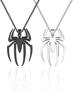 Set of fustmw spider necklaces, gifts inspired by the spider hero for fans of television films, Halloween gifts.. DIAYTAR NIGERIA: Making quality accessible to all Nigerians with affordable prices and quick delivery.
