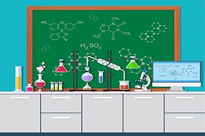Beleco Fond de background of scientific laboratory 9 x 6 feet, chemical cartoon background, classroom and laboratory equipment, black background, birthday party supplies for fun scientists, accessories photo of scientific party decoration.. The smarter way to shop online in Nigeria is through DIAYTAR Nigeria.