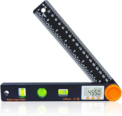 LED digital angle detector 7 inch 0-360 degrees with levels with horizontal and vertical bubbles.. With DIAYTAR Nigeria, shopping online is easy, affordable, and fast.