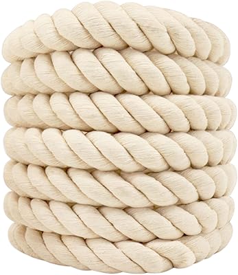 Cotton in white braided cotton of 1.5 "x 3" for swing, suspension, crafts, navy, war... DIAYTAR NIGERIA: Where countless products meet affordable prices and reliable nationwide shipping.