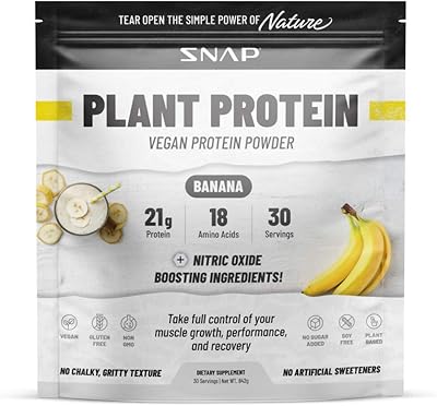 Vegetable protein powder SNAP Supplements - 100 % vegetable protein powder, 21 g of protein and 18 amino acids per portion, banana protein powder, 30 portions.. Shop like never before with DIAYTAR NIGERIA's comprehensive marketplace and budget-friendly shipping.