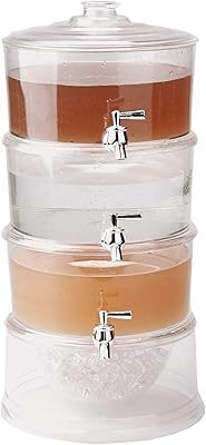 Mind Reader ice -based drinks distributor, 3 -level stackable support with lids, acrylic drinks display with tap, transparent, one -sided.. The best online shopping experience in Nigeria — DIAYTAR delivers it all.