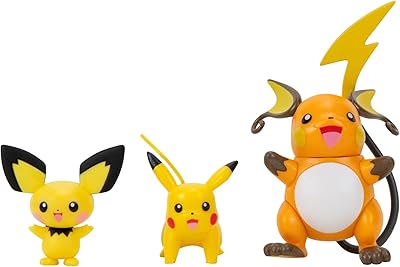Set of 3 pieces Pokemon Select Evolution - including 2 -inch Pichu and Pikachu figurines and 3 -inch 3 -inch combat figurines.. Enjoy effortless shopping and speedy delivery with DIAYTAR Nigeria.