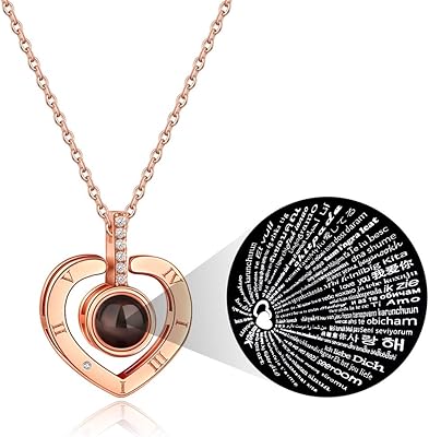Paerapak LOVE You Personalized Collar - Personalized necklace I love you 100 Languages ​​Pendant Collar Love Heart Collar Memory For Women Gift Mother.. You choose it, we deliver it — DIAYTAR Nigeria makes shopping easy.