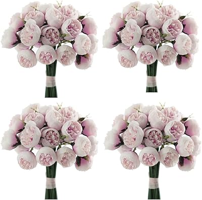 Bouquet of 4 -room artificial peonies, bouquet of pink silk peonies with stems, bouquet of hydrangea 108 heads, arrangements of artificial flowers of real appearance for wedding, house, vase.. Everything you need is just a click away with DIAYTAR Nigeria — shop now and receive your order in days.