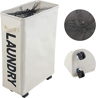 Pivoting laundry basket thin amateur 22 inches with handle on casters, foldable clothes basket, foldable laundry and laundry organizer, long storage basket, beige (beige).. Transform how you shop with DIAYTAR NIGERIA's vast selection and budget-friendly delivery options.
