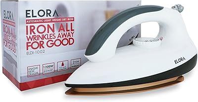 Elora 1200 W Elora Electric Electric Fer with 180-degree swivel cord, non-stick coating with 2-year thermal protection sole, Eldi-1002.. Explore a world of choices with DIAYTAR NIGERIA's vast catalog and budget-friendly nationwide shipping.