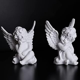 Set of 2 angel figurines chirp in resin bust of sleeping chirping sculptures in the garden.. DIAYTAR NIGERIA makes quality accessible with low prices and reliable 5-8 day nationwide delivery.