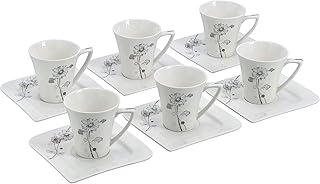 Cup and saucer Bon China, 6/6 pieces, DC2252 | Set of Cappuccino cups, coffee cups, white tea cups | dishwasher.. DIAYTAR NIGERIA: Where affordability meets variety, with thousands of products delivered in less than 8 days.