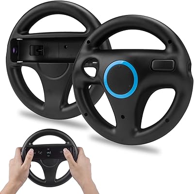 Techken 2 x Race steering wheel for Wii remote control compatible with Wii Kart, running steering wheel for wii joystick plastic play for wii racing games.. Shop without boundaries at DIAYTAR NIGERIA, offering affordable products with convenient delivery times.