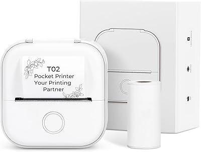 Printer of Memoqueen T02 pocket labels - Mini Bluetooth thermal photo printer, ideal for newspapers, memory, labels and notes, compatible with iOS and Android, white.. Shop with confidence at DIAYTAR NIGERIA, enjoying competitive prices and delivery within 8 days.