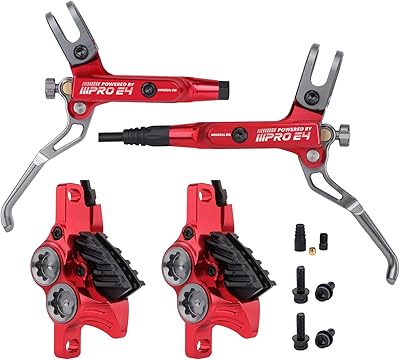 Gfoyh Hydraulic disc brake kit E4 mountain bikes with improved 4 pistons with metal cooling pads for mountain biking (front and rear pre-color).. Your everyday shopping destination, DIAYTAR NIGERIA offers quality and value delivered within days.