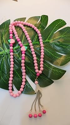 Gift of Ramadan, Tasbih for Muslim children, 99 pearls, 6 mm, with metal chain, attractive clay and fruity pearls that bring smiling feelings, without BPA, Islamic gift, Islamic gift, Ramadan gift, pink.. Experience the power of choice with DIAYTAR NIGERIA's vast catalog and affordable 5-8 day delivery.