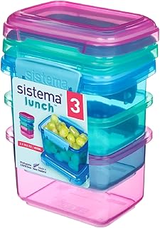 Sistema Lot of 3 rectangular, multicolored food boxes, height 11.5 x width 9 x depth 17 cm, 941420241548.. Your complete shopping solution, DIAYTAR NIGERIA offers extensive variety with budget-friendly delivery.