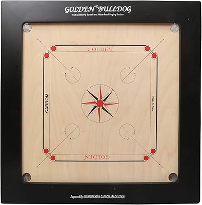 KD Golden Carrom Planche Planche in Indian Bulldog Wood With Pieces.. DIAYTAR NIGERIA: Your trusted e-commerce partner with extensive product choices and affordable delivery.