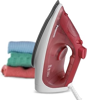 Panasonic 2300 Watts steam iron with large water tank, 300 ml, titanium silver base - Red.. Fast delivery is our promise — DIAYTAR Nigeria keeps it real.