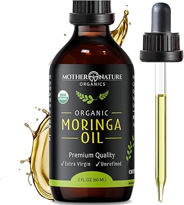 Organic Moringa oil cold pressed Usda certified, 100 % pure support oil for hair, face, body and lips for dry skin, natural cleansing, vitamin C, bottle of 2 oz with droppings.. No delays, no drama — just fast, affordable shopping with DIAYTAR Nigeria.