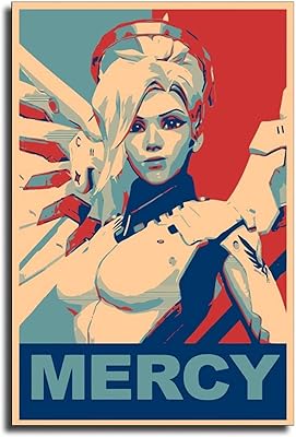 Wall poster on canvas overwatch mercy design by zno for living room and bedroom, size 12 x 18 inches (30 x 45 cm).. Shop smarter, not harder with DIAYTAR NIGERIA - thousands of products at your fingertips with affordable delivery.