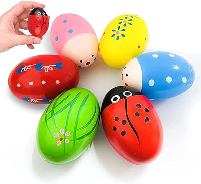 Maracas Egg Shakers for children - Pack of 6 - Natural wood musical toy, percussion instruments and Easter basket for children - Shakers for Montessori Sound Manufacturing.. DIAYTAR NIGERIA provides endless shopping possibilities with affordable prices and prompt delivery service.