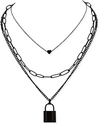 Multilayed Gothic necklace, Gothic flush necklace, Grunge necklace, Y2K necklaces, Gift jewelry for women and men for Halloween, Christmas, New Year.. Shop with intention at DIAYTAR NIGERIA, offering thousands of products at budget-friendly prices.