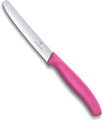 Victorinox tomato knife 11 cm, pink, steel, silver, 25 x 16 x 6 cm.. DIAYTAR NIGERIA: Your affordable gateway to thousands of products shipped nationwide within the week.