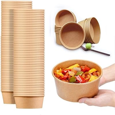 Ecological disposable salad bowl in kraft, brown soup bowl with lid - 500 ml - 50 pieces... DIAYTAR NIGERIA brings affordable shopping solutions to every corner of Nigeria in just 5-8 days.