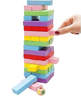 Wooden block games view for adults and children, 54 pieces, wooden tower stacking games with dice tray, best educational puzzle game.. Shop with purpose at DIAYTAR NIGERIA and receive quality products at budget rates within 8 days.