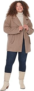 Large size coat Trendyol Overalled woman with reverse collar (1).. Shop the future with DIAYTAR NIGERIA - thousands of products, unbeatable prices, delivery within a week.