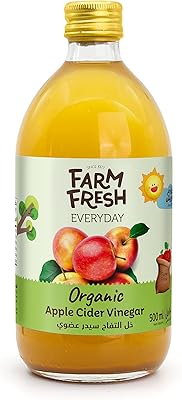 Farm Fresh organic apple cider vinegar for daily use, 500 ml.. Enjoy a hassle-free shopping experience with DIAYTAR Nigeria, where products are categorized for your convenience and delivery is always on time.