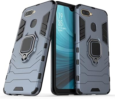 Robust double -layer protective shell compatible with Oppo A12 and Oppo A7, with metal ring and crutch (works with car magnetic support) (navy blue).. Your trusted shopping companion, DIAYTAR NIGERIA delivers affordable solutions in just 5-8 days.